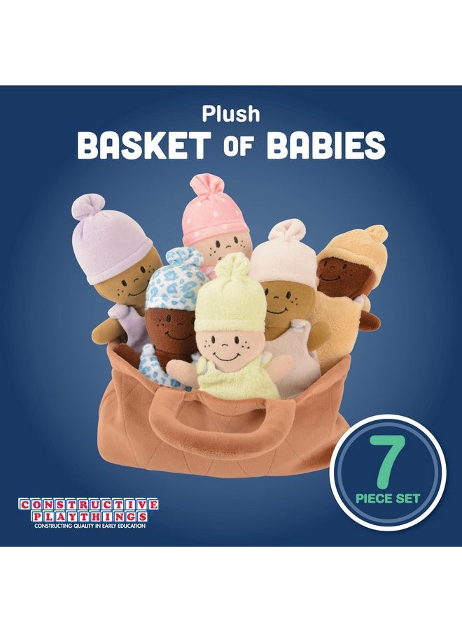 Creative Minds Basket Of Babies Soft Baby Dolls, Sensory Toys, Multicultural, Diversity, Inclusion And Social Emotional Learning, Baby Toys For All Ages, Set Of 6 Plush Dolls, Multicolor