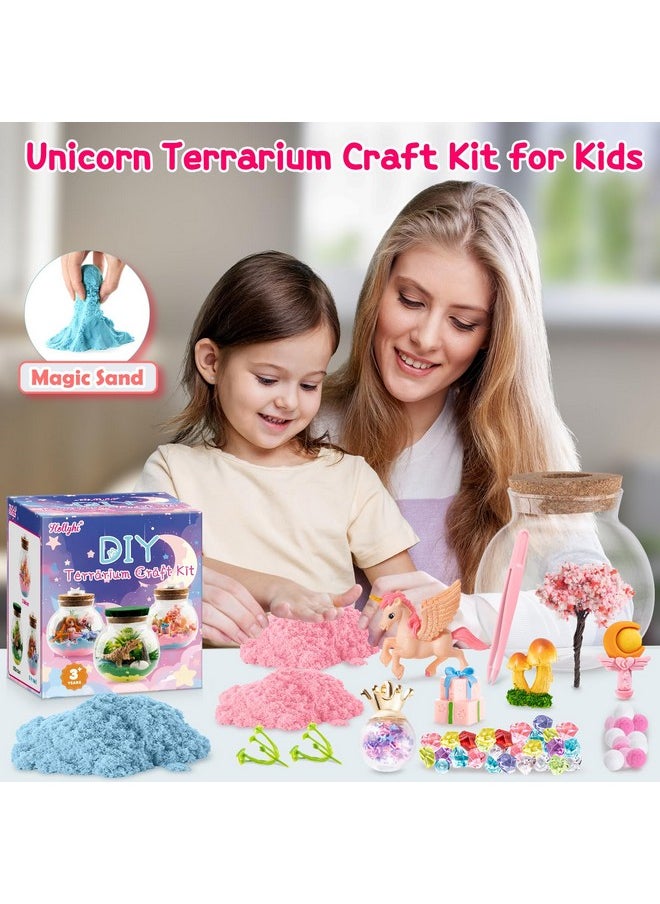 Light Up Terrarium Kit For Kids, Diy Unicorn Toys For 3 4 5 6 7 8 9 10 11 12 Year Old Girls Boys, Night Light Unicorn Terrarium Kit Arts And Crafts For Girls, Kids Christmas Birthday Gifts