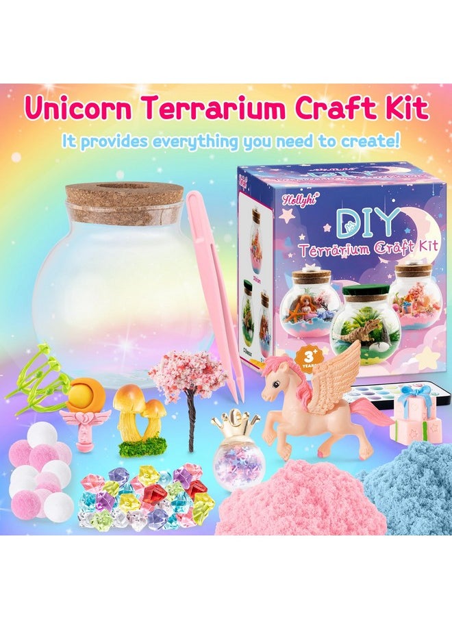 Light Up Terrarium Kit For Kids, Diy Unicorn Toys For 3 4 5 6 7 8 9 10 11 12 Year Old Girls Boys, Night Light Unicorn Terrarium Kit Arts And Crafts For Girls, Kids Christmas Birthday Gifts