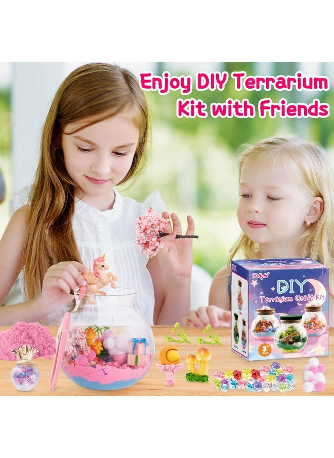 Light Up Terrarium Kit For Kids, Diy Unicorn Toys For 3 4 5 6 7 8 9 10 11 12 Year Old Girls Boys, Night Light Unicorn Terrarium Kit Arts And Crafts For Girls, Kids Christmas Birthday Gifts