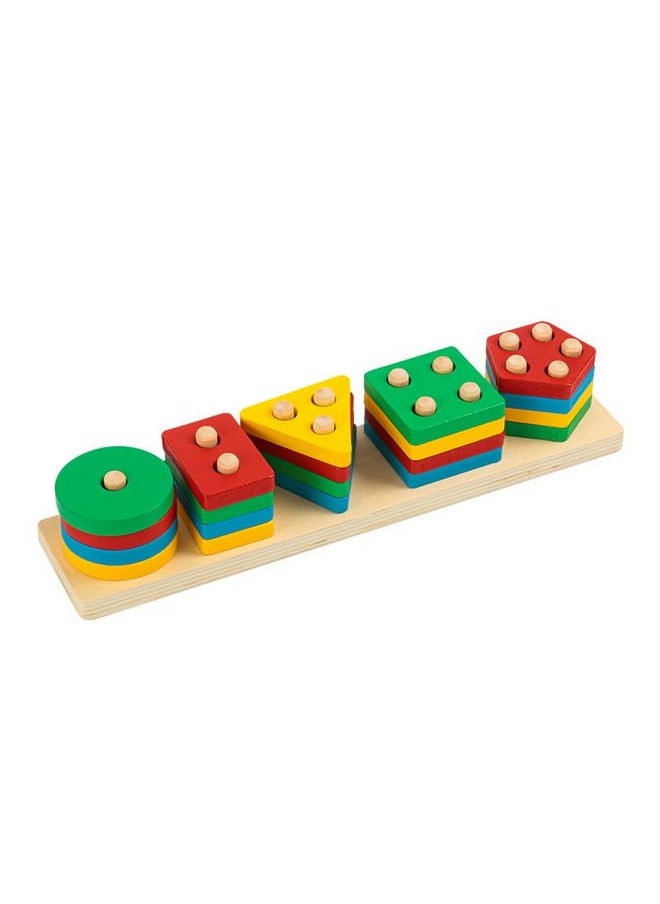 Wooden Sorting Stacking Toys Color Recognition Shape Sorter Gift Educational Learning Toy Puzzles For Toddler Kids Baby Ages 3 4 6