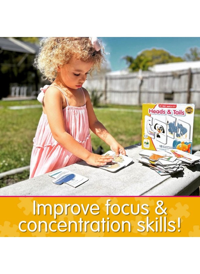 : My First Match It - Head And Tails - 15 Piece Self-Correcting Animal Matching Puzzles - Learning Toys For Toddlers 1-3 - Award Winning Toys
