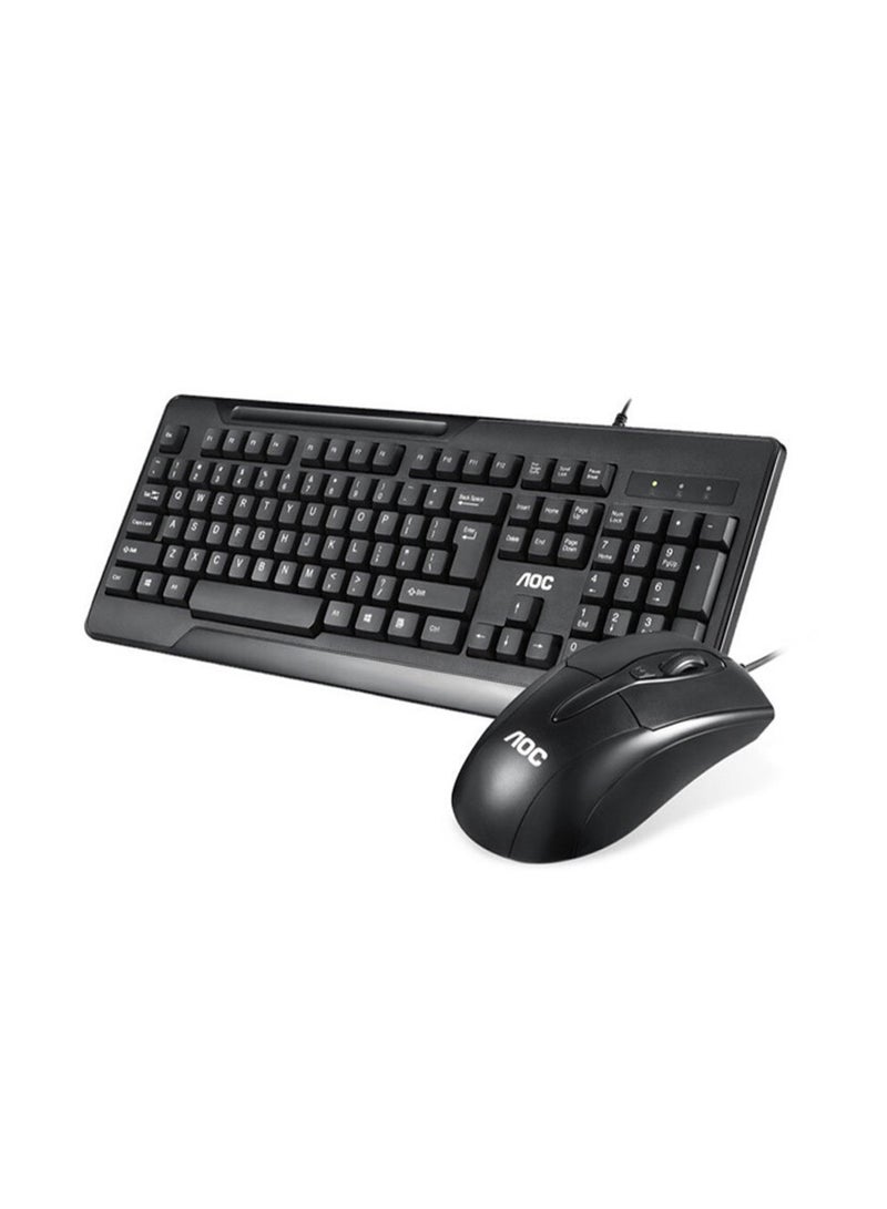 KM110 Wired Keyboard and Mouse for Laptops, Desktops, PC - Black