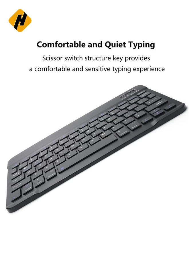 Rechargeable Bluetooth Keyboard and Mouse Combo Ultra-Slim Portable Compact Wireless Mouse Keyboard Set for Android Tablet Cell Phone iPhone iPad Pro Air Mini, iPad OS/iOS 13 or above