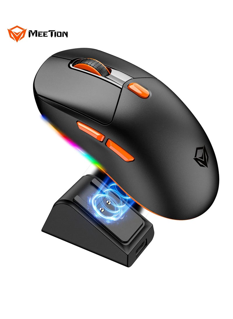 Meetion GW38 Wireless Mouse RGB 2.4Ghz Adjustable DPI 10000 High Quality Magnetic Charging Tri-mode Gaming Mouse For Computer PC