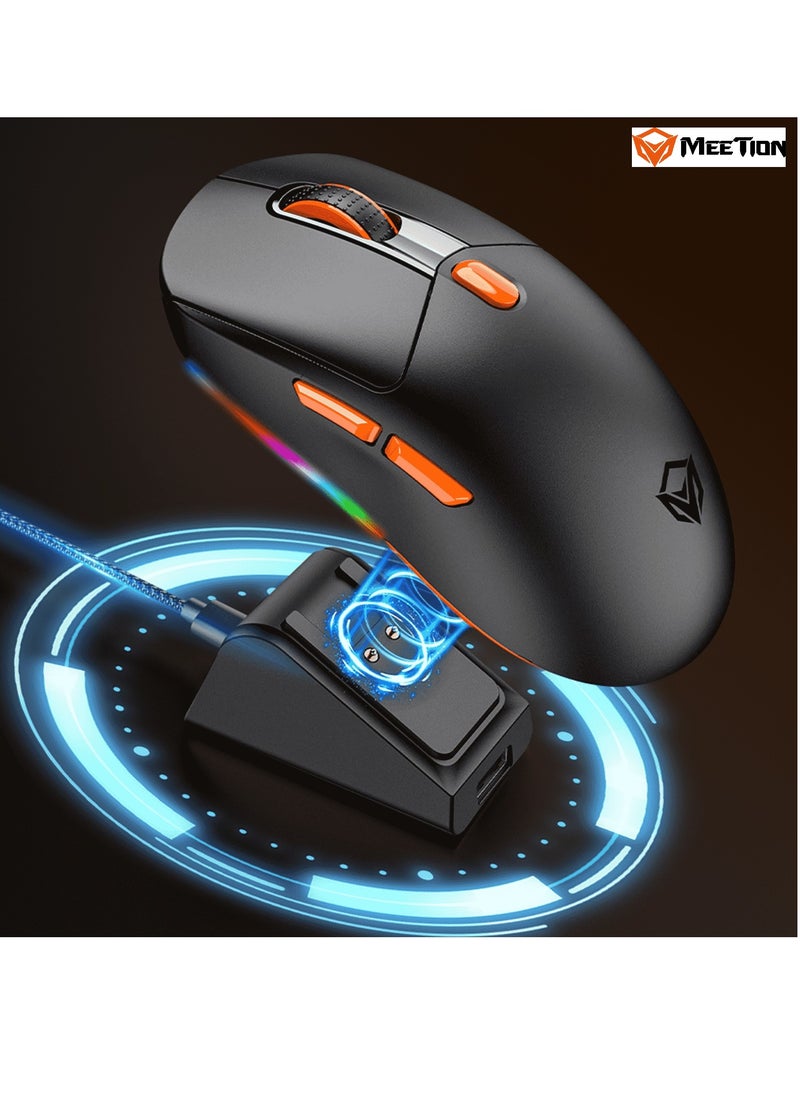 Meetion GW38 Wireless Mouse RGB 2.4Ghz Adjustable DPI 10000 High Quality Magnetic Charging Tri-mode Gaming Mouse For Computer PC