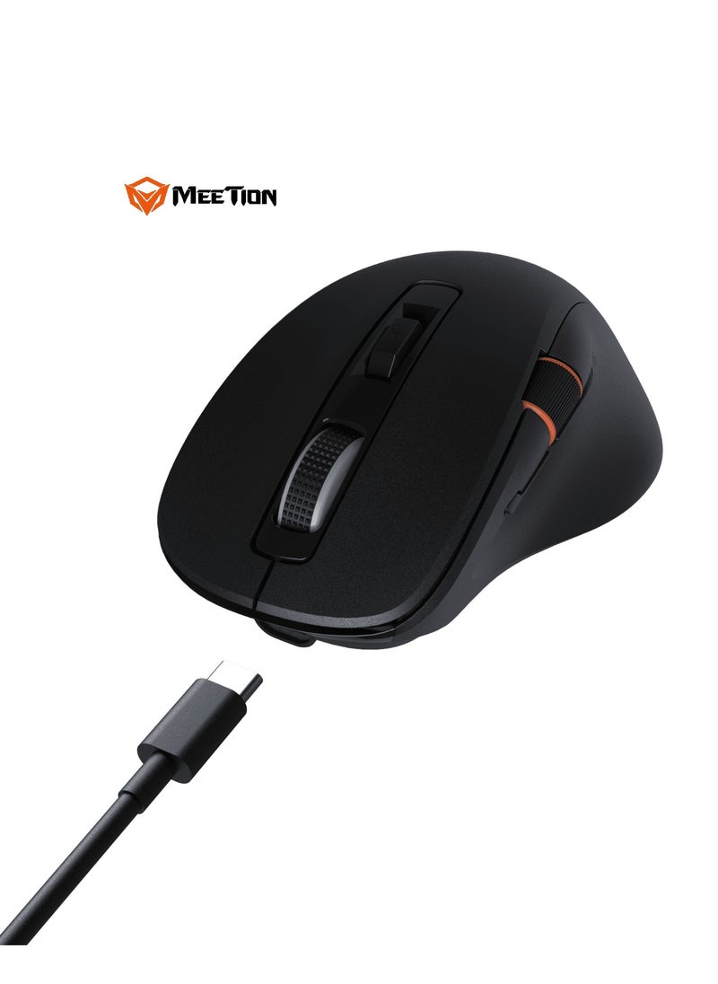 MEETION Three-Mode Gaming Ergonomic Mouse GW32 2.4G/Bluetooth/Wired PAW3220 Sensor Up to 8000DPI 1000Hz Polling Rate 20 Million Times Micro Switch RGB Lighting Effects 700mAh Long Battery Life Right-Handed Ergonomics Meetion Exclusive Driver