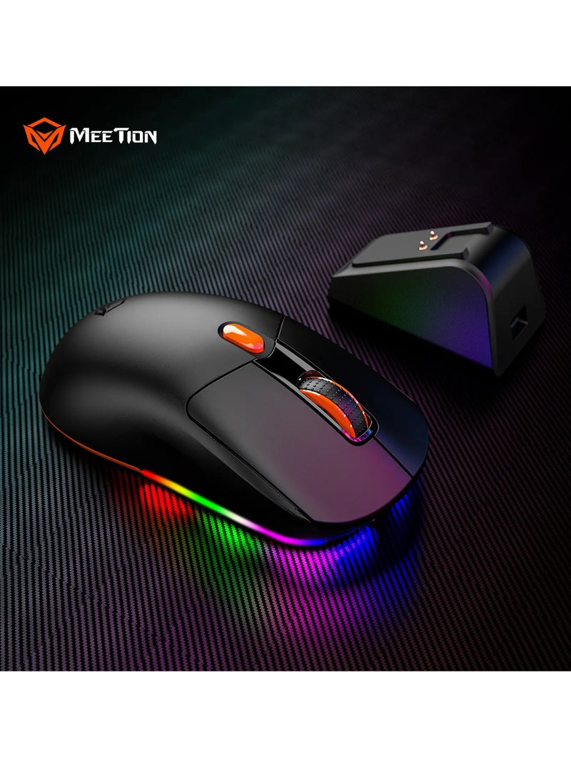 Meetion GW38 Wireless Mouse RGB 2.4Ghz Adjustable DPI 10000 High Quality Magnetic Charging Tri-mode Gaming Mouse For Computer PC