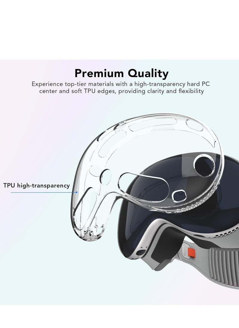 Upgraded Cover Case Compatible with Apple Vision Pro, TPU Protective Cover Case for Vision Pro VR Headset 2024 Accessories 【Fit Air Holes Perfect】