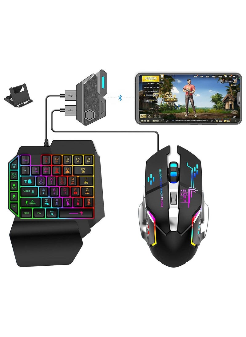 Mix Elite PUBG Controller Gaming Keyboard Mouse Converter, Android and IOS system dedicated(Android 7.0 and above, Below IOS 13.4),Mouse & Keyboard Combo Pack for FPS Mobile Games