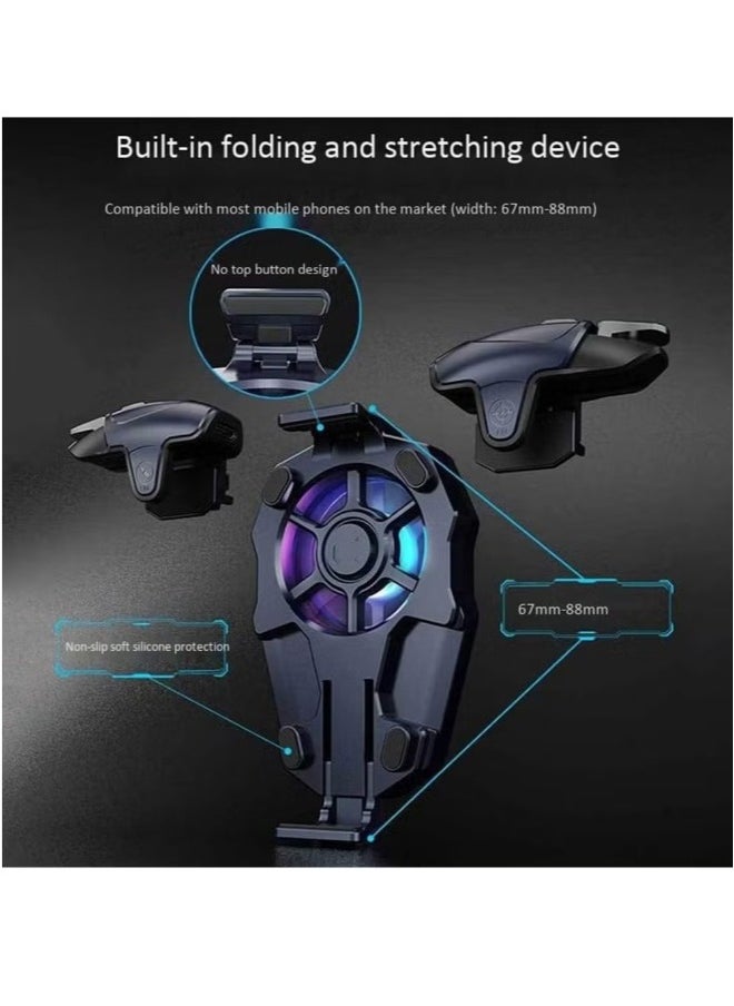 AK03 Mobile Game Controller with Cooling Fan – Joystick Trigger for PUBG and Compatible with iOS & Android Smartphones