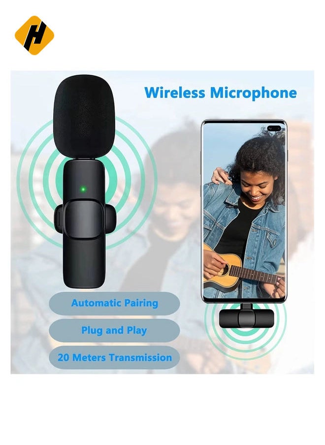 Wireless Microphone Lavalier for Android Smartphone - USB-C Wireless Lapel Microphone Plug-Play Mini MIC for TikTok YouTube Vlog.