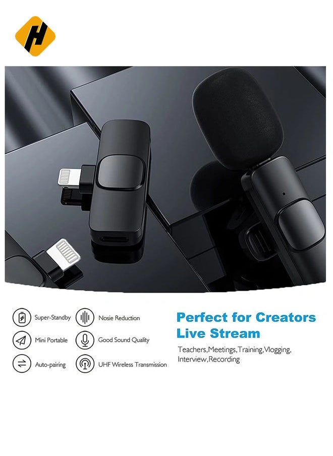 Wireless Lavalier Microphone for iPhone iPad Mini Mic for YouTube Facebook Live Stream Video Recording