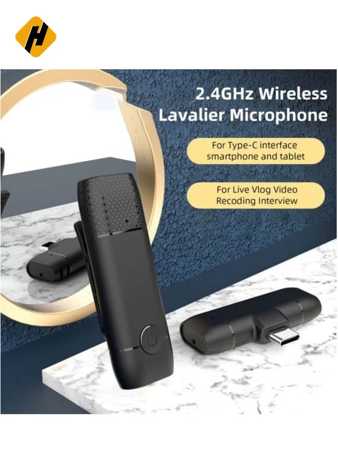 2.4GHz Wireless Clip-on Lavalier Microphone M10 Black