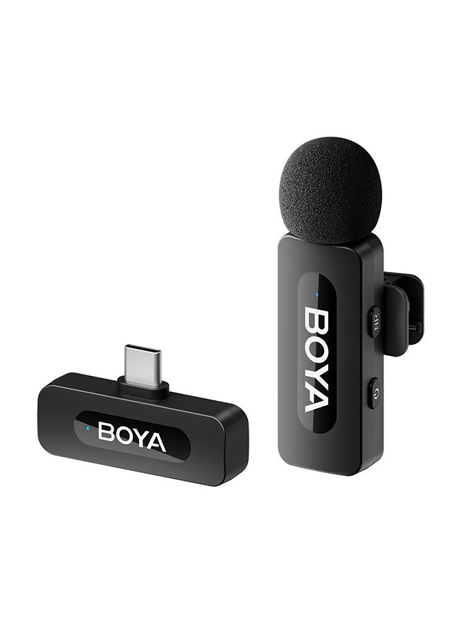 BOYA BY-V10 wireless microphone Noise Cancellation Lavalier Microphone Mini Mic 100M Transmission microphone for Vlogging TikTok YouTube Content Creators Live Streaming Interview Recording iPhone Android Smartphones Action DSLR Camera Laptop PC