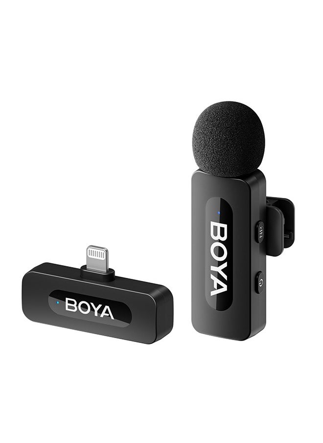 BOYA BY-V1 wireless microphone Noise Cancellation Lavalier Microphone Mini Mic 100M Transmission microphone for Vlogging TikTok YouTube Content Creators Live Streaming Interview Recording iPhone Android Smartphones Action DSLR Camera Laptop PC