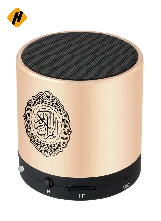 Remote Control Speaker Portable Quran Speaker MP3 Player 8GB TF FM Quran Koran Translator USB Rechargeable Speaker-Glod