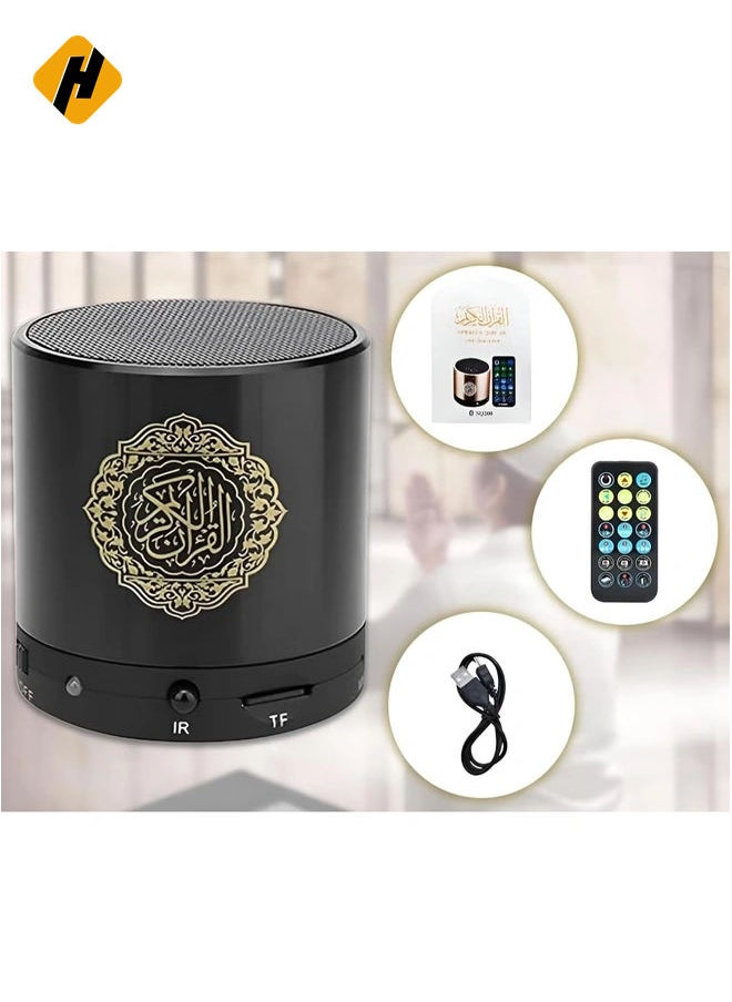 SQ200 Portable Bluetooth Quran Speaker – 8GB MP3 Player with Remote Control, FM Radio, and Quran Translation (Black)