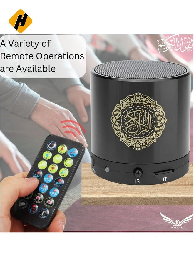 SQ200 Portable Bluetooth Quran Speaker – 8GB MP3 Player with Remote Control, FM Radio, and Quran Translation (Black)