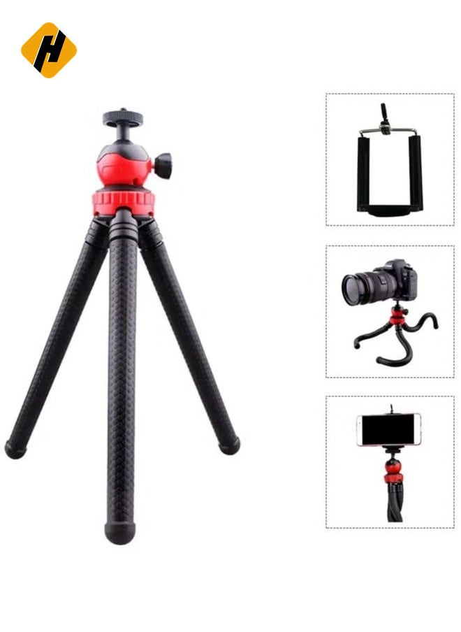 Flexible Tripod，12 Inch Phone Tripod for iPhone and Android Phone, Action Camera Tripod for GoPro Canon Nikon DSLR