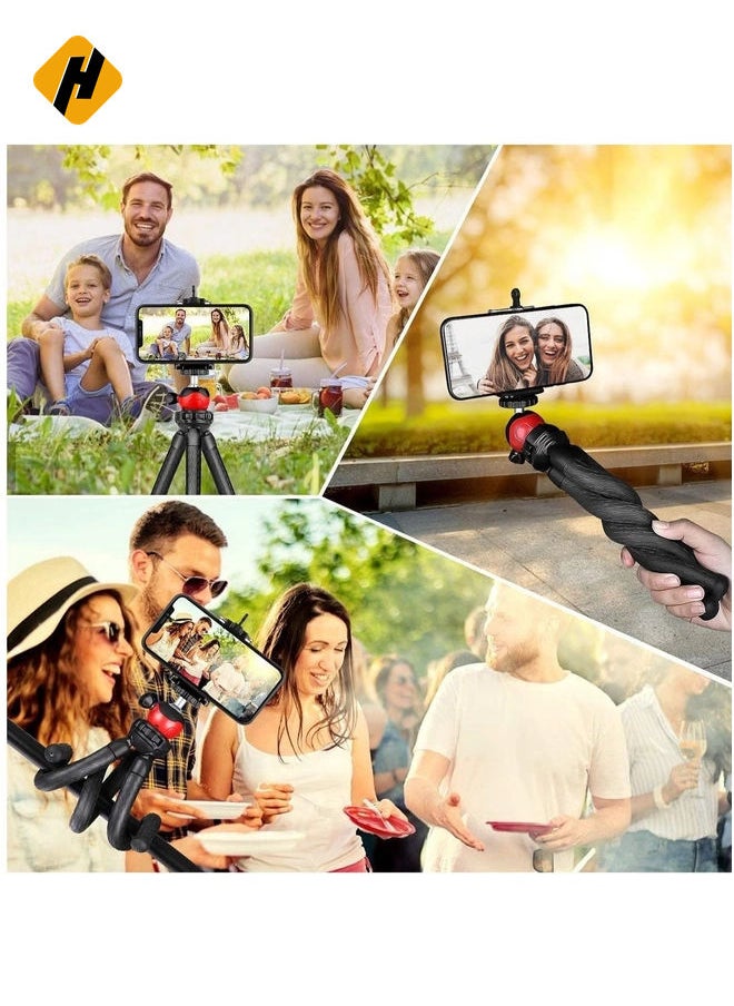 Flexible Tripod，12 Inch Phone Tripod for iPhone and Android Phone, Action Camera Tripod for GoPro Canon Nikon DSLR