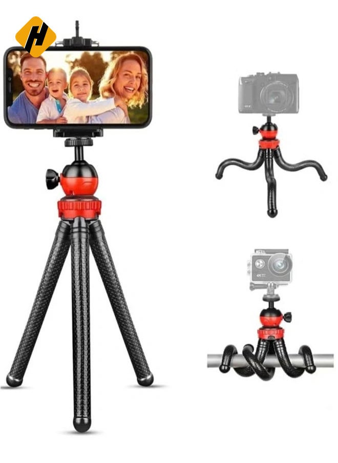 Flexible Tripod，12 Inch Phone Tripod for iPhone and Android Phone, Action Camera Tripod for GoPro Canon Nikon DSLR