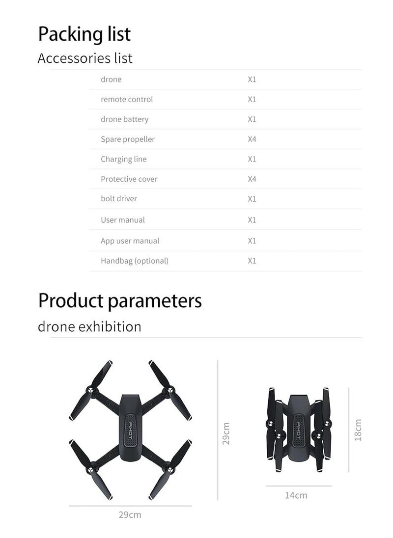 P30 Drone with 4K Dual Camera and Controller Smartphone Compatible