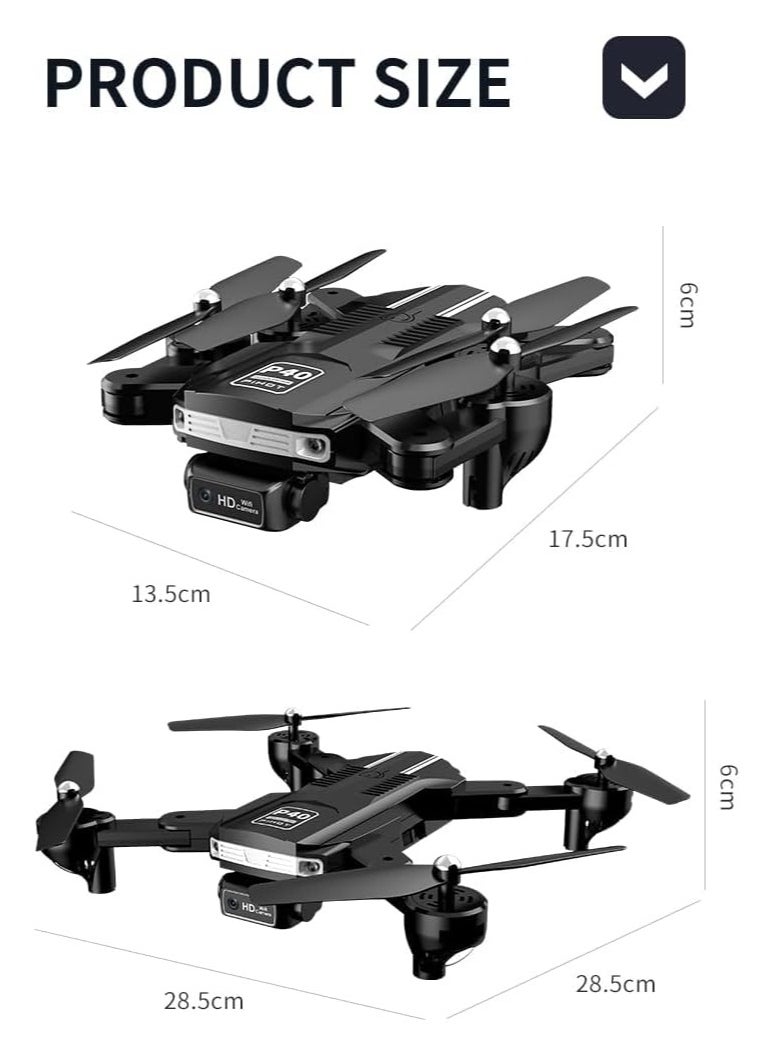 P40 Drone with Dual Camera Remote Adjustment Camera Mode with Visual Positioning & Portable Suitcase