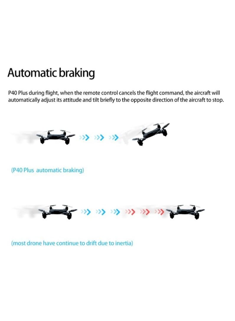 P40 Drone with Dual Camera Remote Adjustment Camera Mode with Visual Positioning & Portable Suitcase