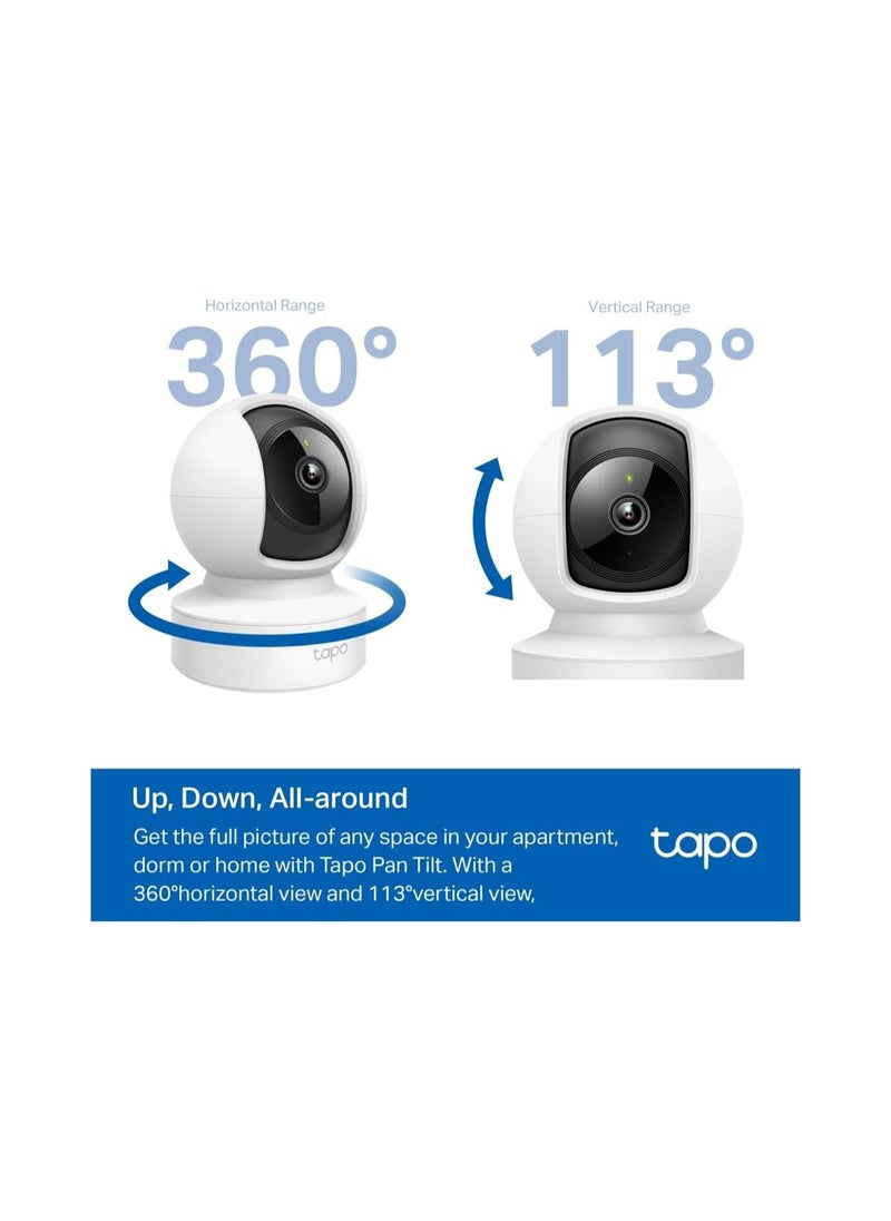 Tapo C202 1080P WiFi/Ethernet Camera Indoor Surveillance Camera with Person Detection Two-Way Audio Compatible with Alexa and Google Assistant for Baby/Pets