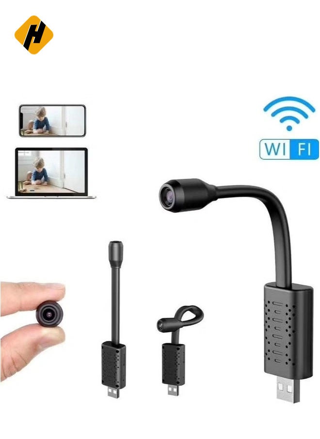 Portable Wifi Security Camera Smart Mini Wireless USB IP Camera Flexible 360 Degree Loop Video Motion Detection Camera (Black) Electronics