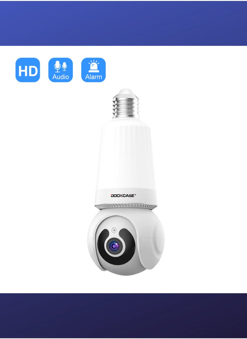 Smart 1080P Wireless WIFI Light Bulb Security Camera, 360 Degrees 3.0MP Cam Home Surveillance CCTV Panoramic IP Camera