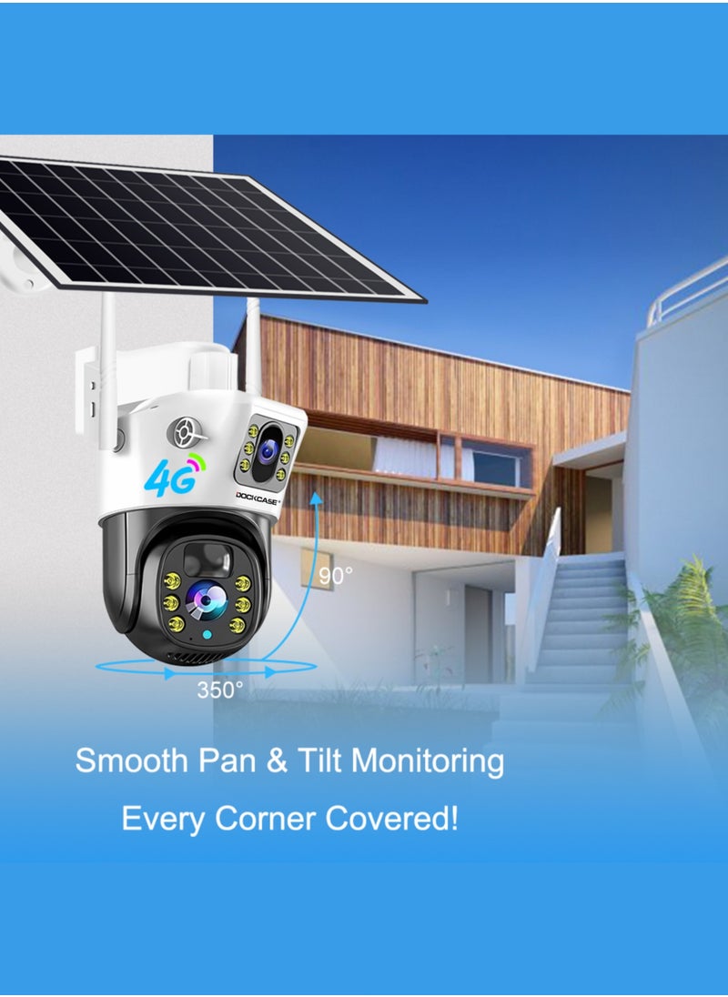 4.0MP Dual-Lens 4G Sim Card Outdoor Security Solar Camera