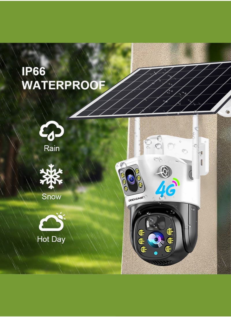 4.0MP Dual-Lens 4G Sim Card Outdoor Security Solar Camera