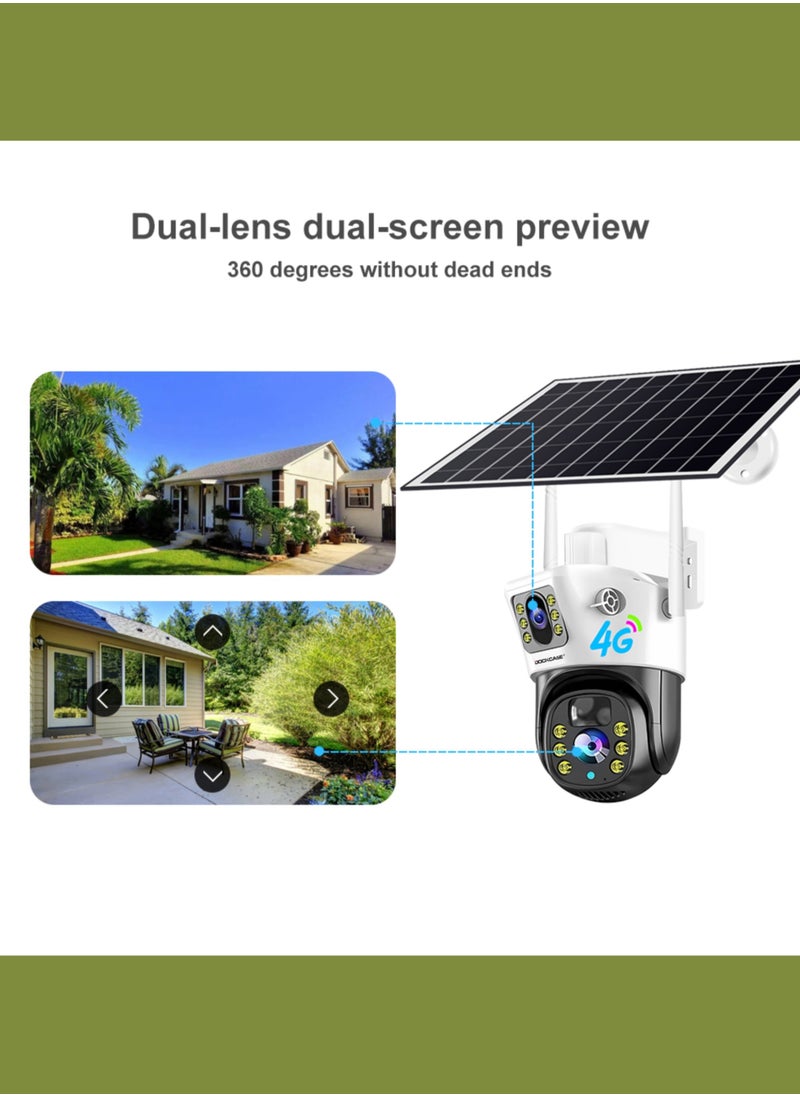 4.0MP Dual-Lens 4G Sim Card Outdoor Security Solar Camera