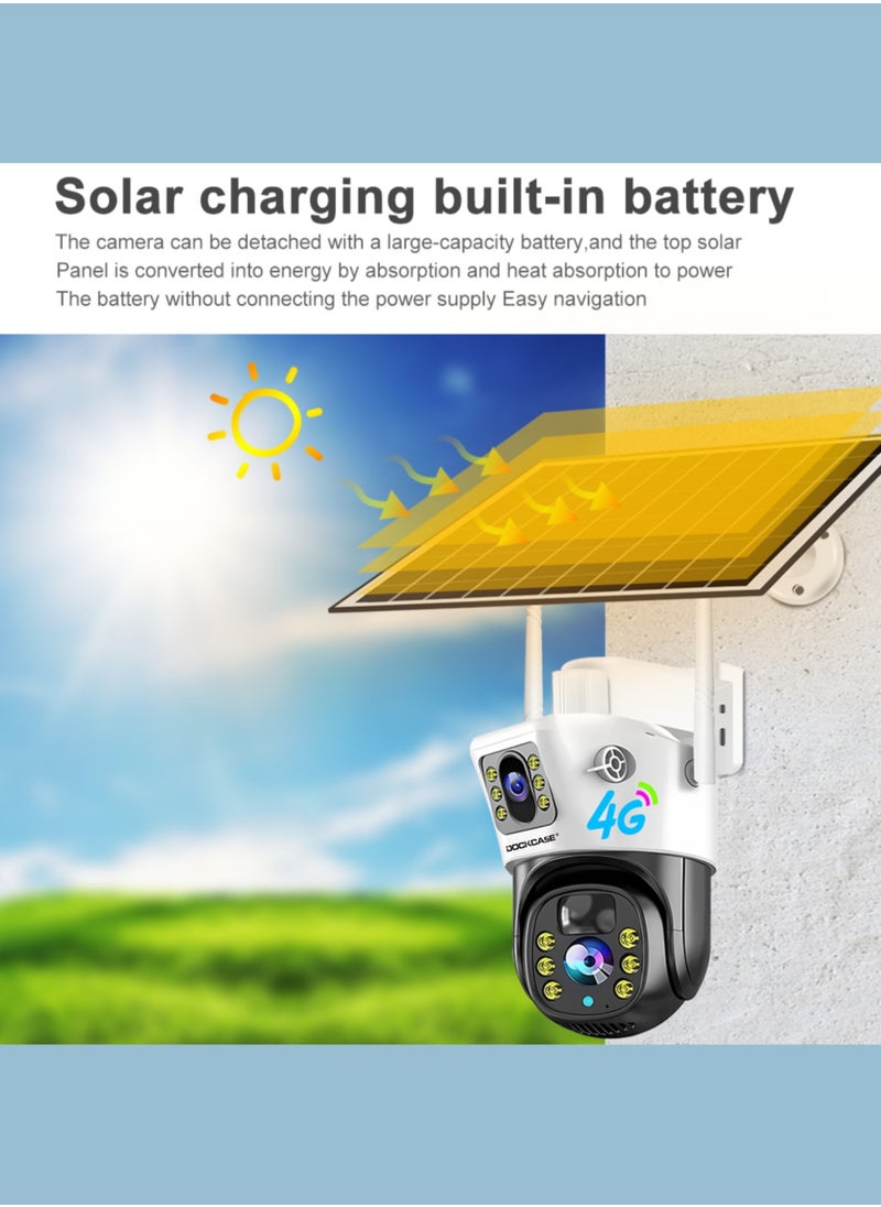 4.0MP Dual-Lens 4G Sim Card Outdoor Security Solar Camera