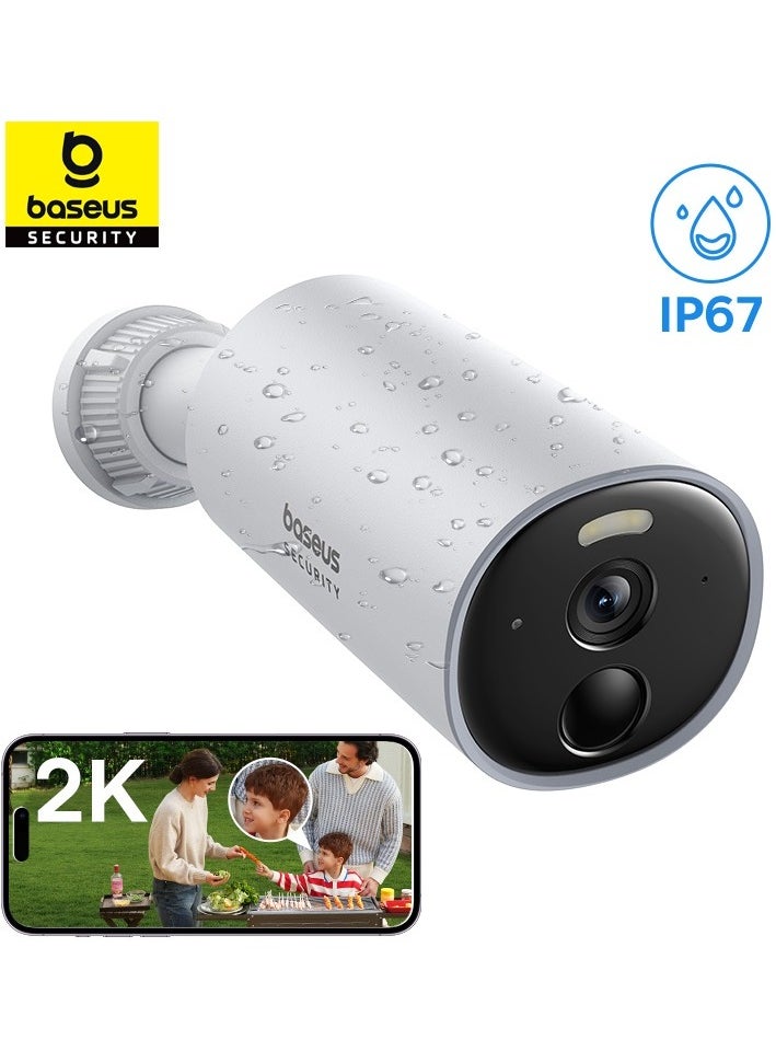 Outdoor Wireless Security Camera, B1 SoloCam 2K, 145° Wide Viewing Angle, 210 Days Battery Life, IP67 Waterproof Rating, 8GB Built-in Local Storage, Color Night Vision, No Monthly Subscription Fee, Works with Google Assistant and Amazon Alexa, Remote Management via APP