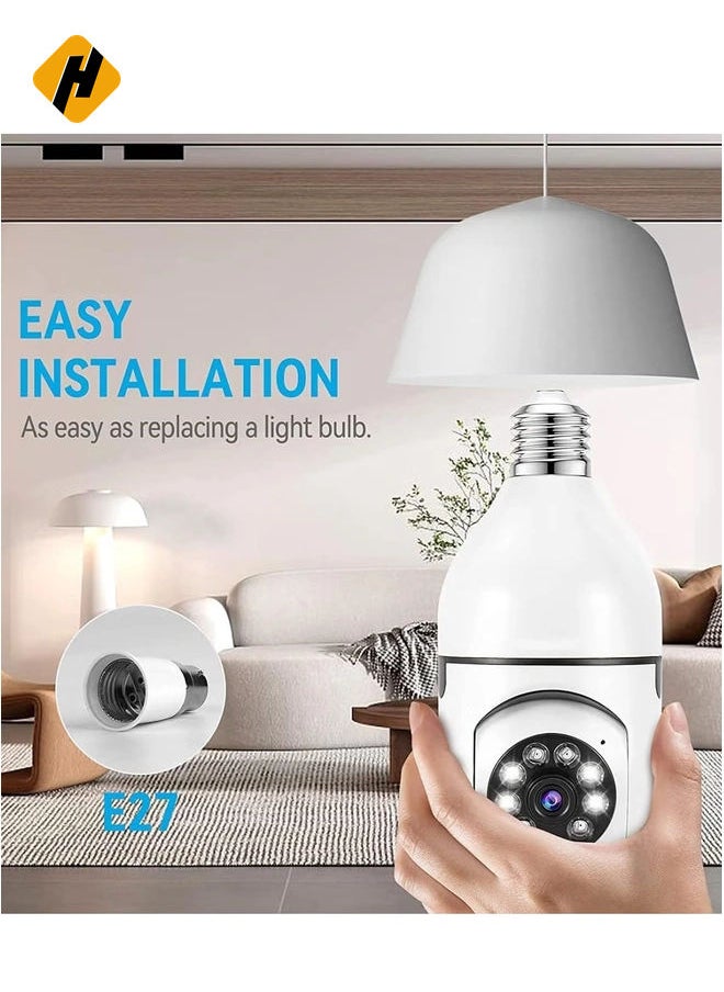 Wireless Security Camera - 1080P Wireless 360 Degree Floodlight Night Vision 5Ghz with Floodlight Human Motion Detection And Alarm