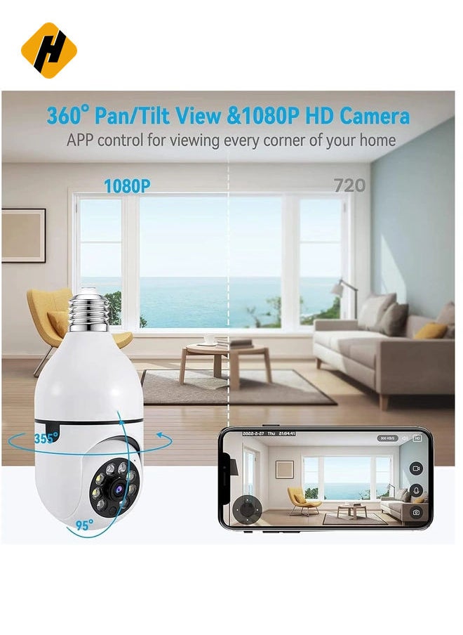 Wireless Security Camera - 1080P Wireless 360 Degree Floodlight Night Vision 5Ghz with Floodlight Human Motion Detection And Alarm