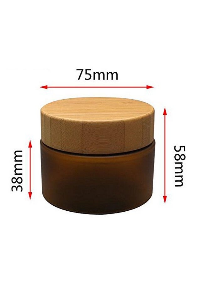 150Ml 5Oz Empty Amber Pet Plastic Cosmetic Container Case With Natural Bamboo Cap Cream Lotion Box Ointments Bottle Food Bottle Makeup Pot Jar