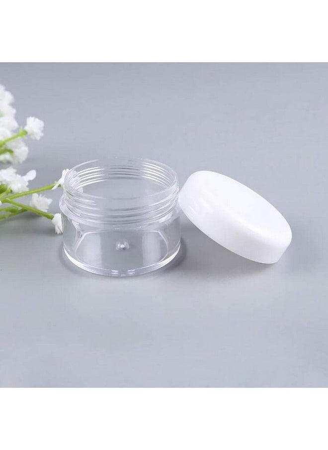24Pcs 15Ml 0.5Oz Refillable Clear Empty Plastic Cosmetic Containers Jars With White Plastic Screw Cap Lid For Lotions Creams Nail Powder Eye Shadow Plastic Storage Containers For Domestic Use