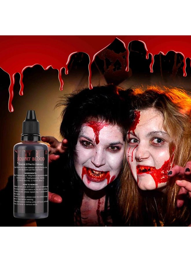 Fake Blood 2.2Oz, Squirt Blood For Halloween,Drip Liquid Blood For Clothes,Zombie,Vampire Monster Sfx Makeup Face Body Paint