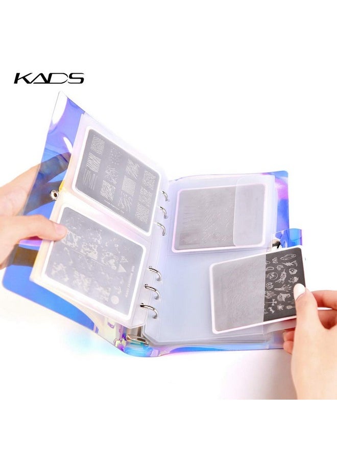 Nail Stamp Plate Stamping Plates Cases Stamp Nail Stencil Holographic Nail Plates Holder Case Stamping Templates Organizer Collection Manicure Template (Case With 16 Square Slots)