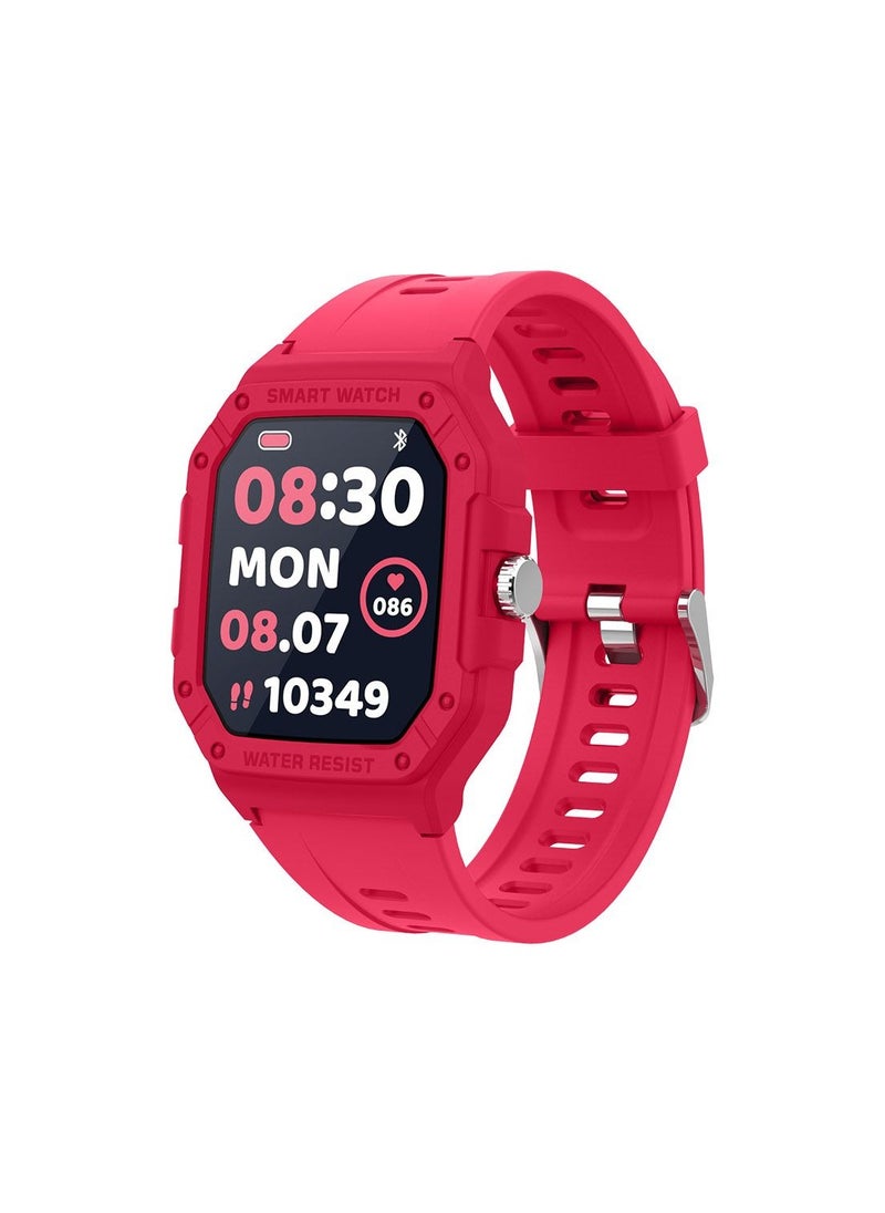 Moxedo Junior SmartWatch 1.7” HD Screen for Girls/Boys with Cool 6 Watch Faces Sleep Mode 22 Sports Modes Alarm Clock Pedometer with Built-in Kids Games (Red)