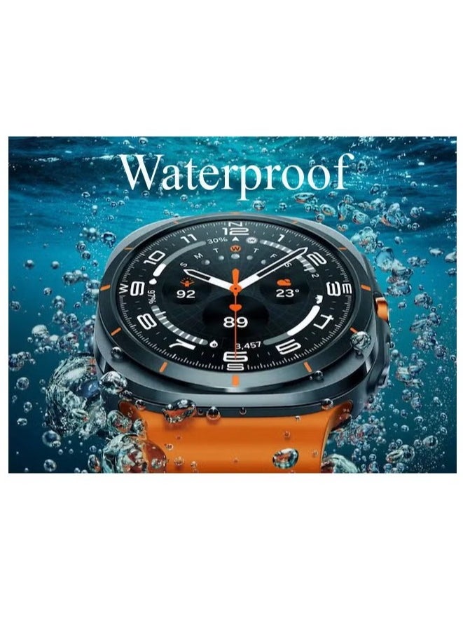 1 Ultra Waterproof Smartwatch with AMOLED Display – Sleek Silver Design, 3 Interchangeable Straps, Fitness & Health Tracking, Smart Connectivity for Men