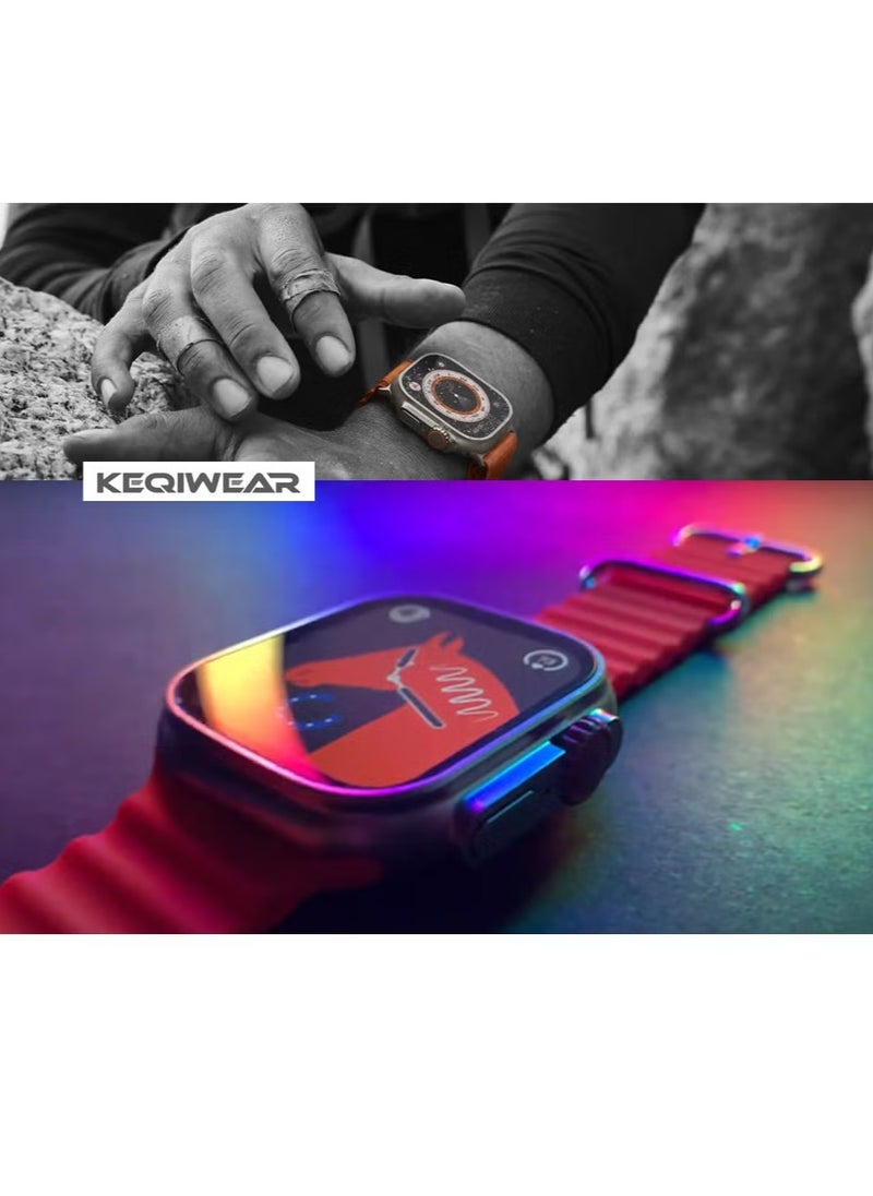 KW 8 Ultra 2 Smart Watch with Seven Set Straps and Wireless Charger for Men & Boys – Stylish Design, Fitness & Health Tracking, Smart Connectivity, Long Battery Life