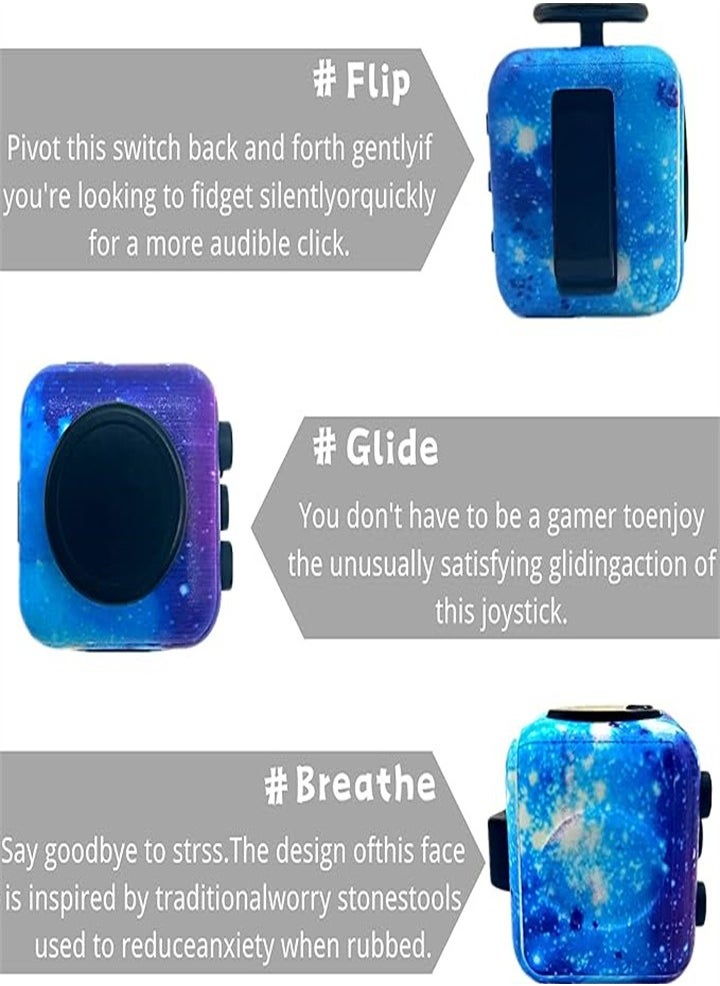 Stress Relief Toy Cubes, Anti-Stress Cube Toys, Galaxy Sensory Toys for Stress Relief, Suitable for Adults and Kids to Relieve Anxiety (Starry Sky 2PC)