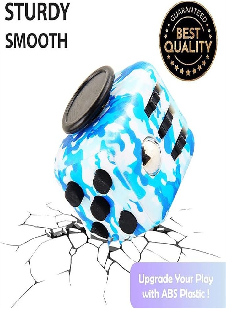 Stress Reducing Toys Cubes, Anti-Stress Cubes Toys, Stress Relieving Galactic Sensory Toys for Adults and Children to Relieve Anxiety (Blue Camouflage 2PC)