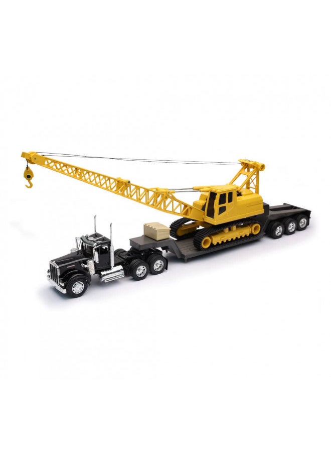 New-Ray 11293C 1/32 Kenworth W900 Lowboy w/Crane