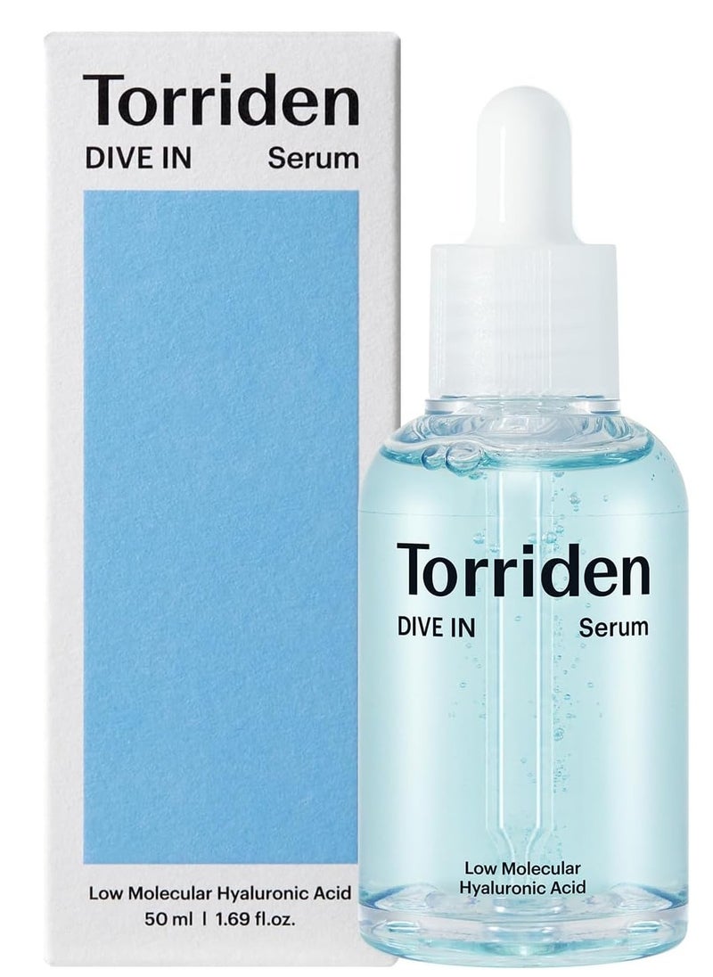 Torriden DIVE-IN Low-Molecular Hyaluronic Acid Serum, 1.69 fl oz | Fragrance-free Face Serum for Dry, Dehydrated, Oily Skin | Vegan, Clean, Cruelty-Free Korean Skin Care